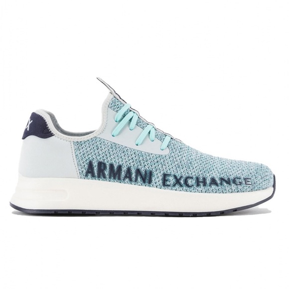 Armani Exchange Sneakers XUX058 Logo Sock Style Fabric Stretch Slip On Style - Picture 3 of 14